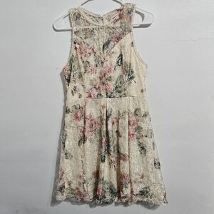 Altar'd State Pastel Floral Lace Dress. Size large. Fit and flare. Size L